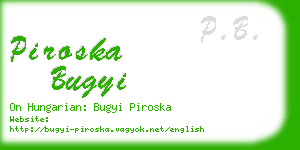 piroska bugyi business card